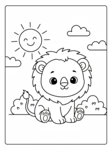 Lion Coloring Pages – Easy Lion