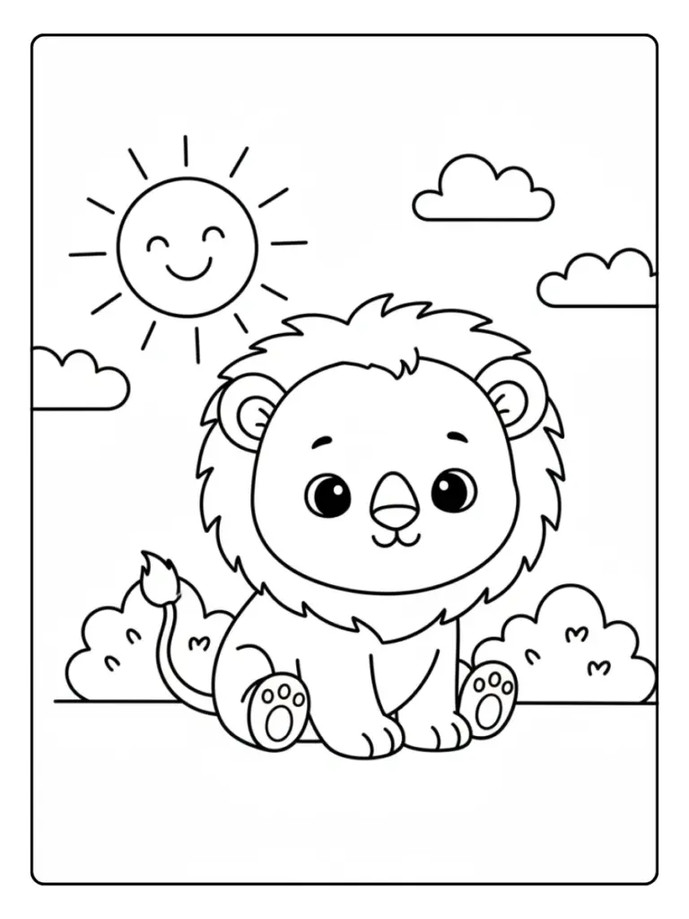 Lion Coloring Pages – Easy Lion