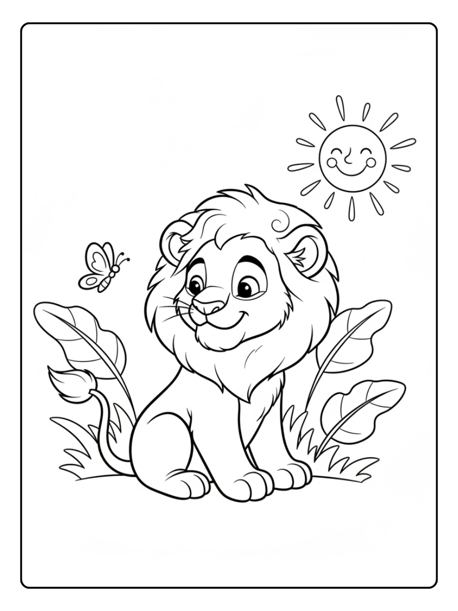 Lion Coloring Pages – Playful Lion