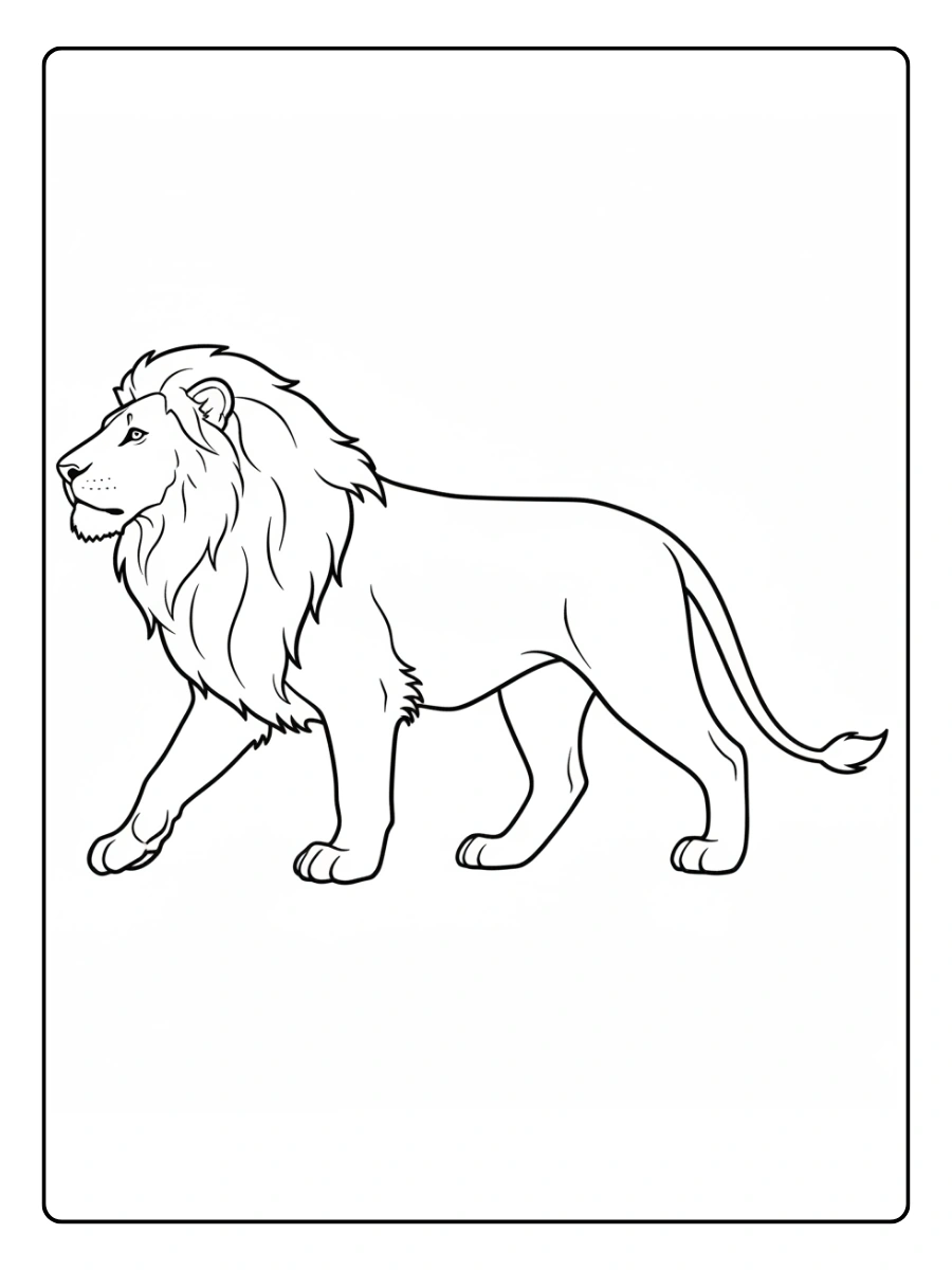 Lion Coloring Pages – Walking Lion