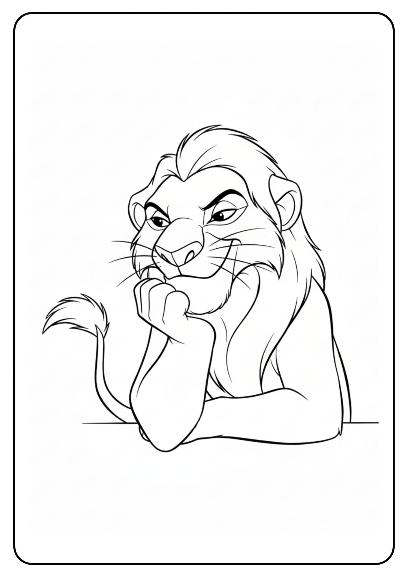 Lion King Coloring Page Scar