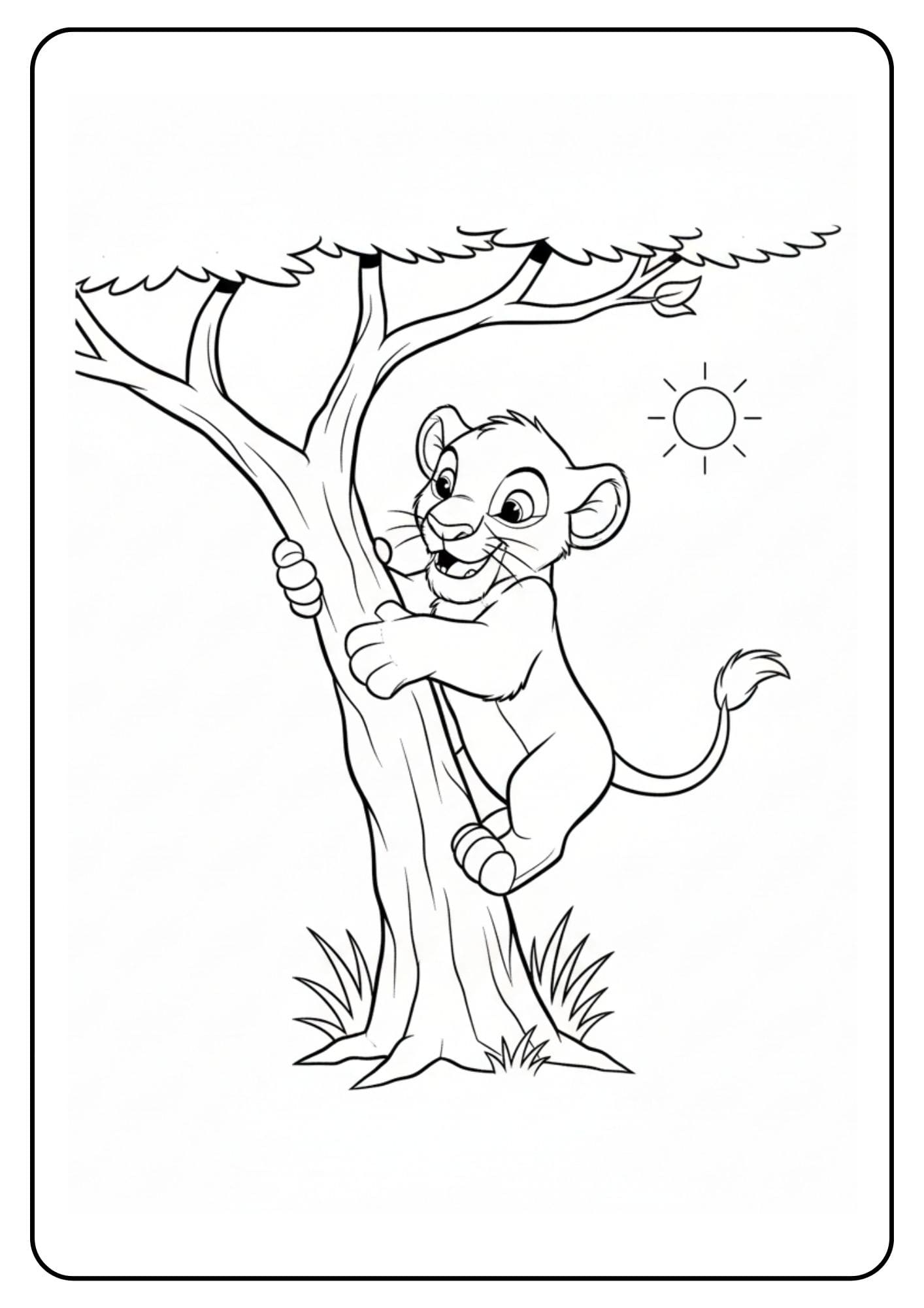 Lion King Coloring Page Simba Climbing