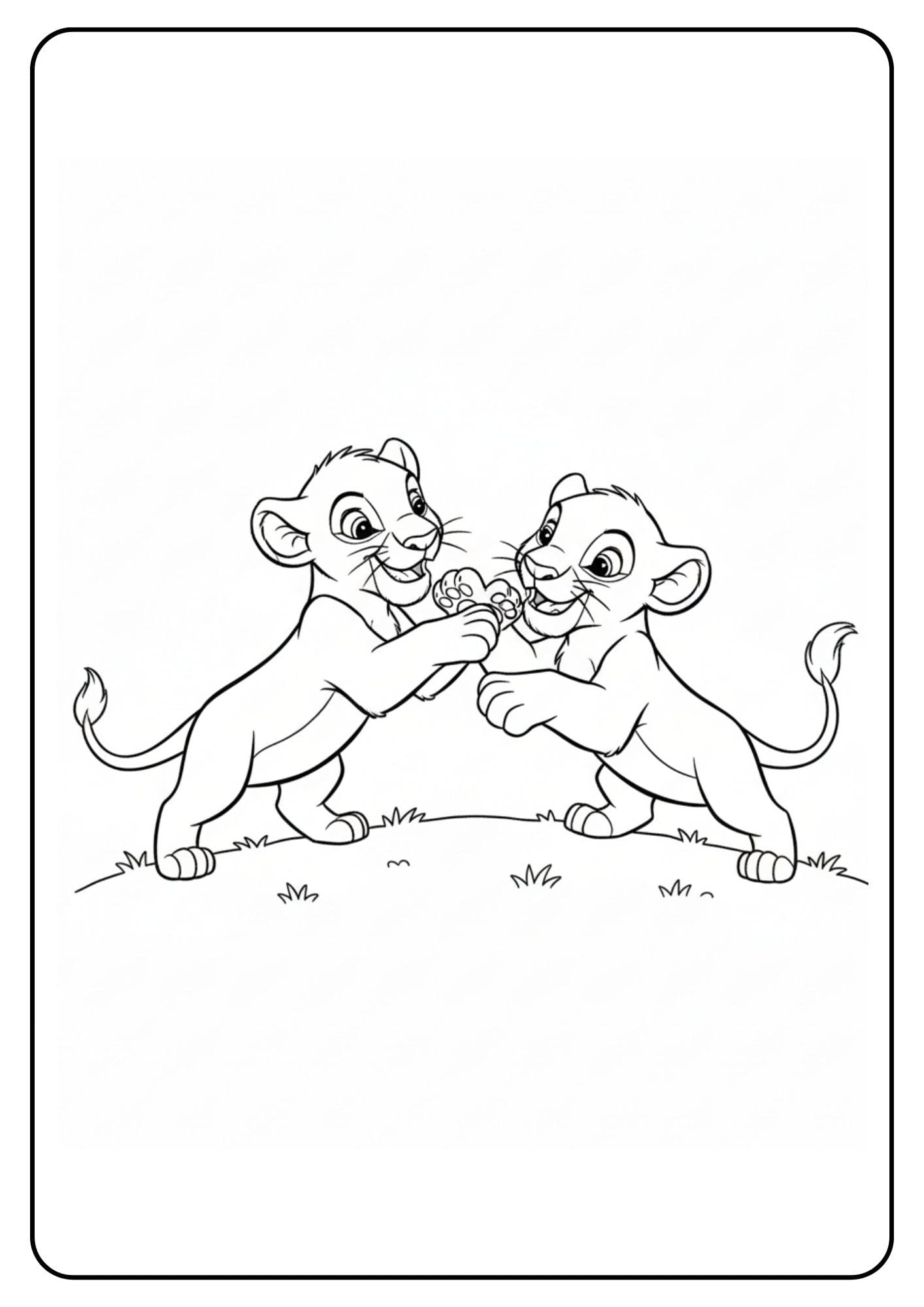 Lion King Coloring Page Simba and Nala