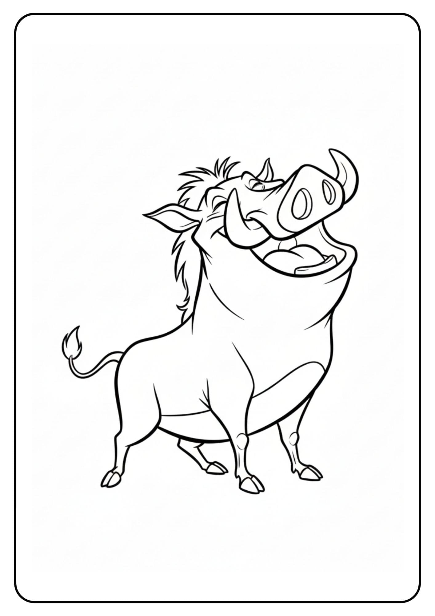 Lion King Coloring Page Singing Pumbaa