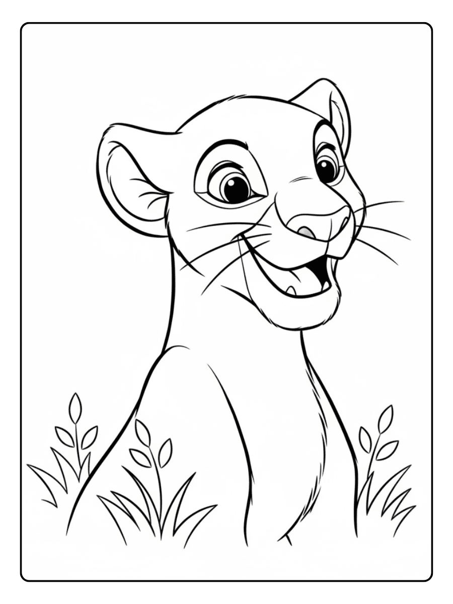 Lion King Coloring Pages – Nala Smiling