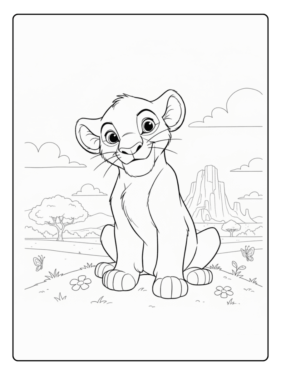 Lion King Coloring Pages – Simba as a Cub