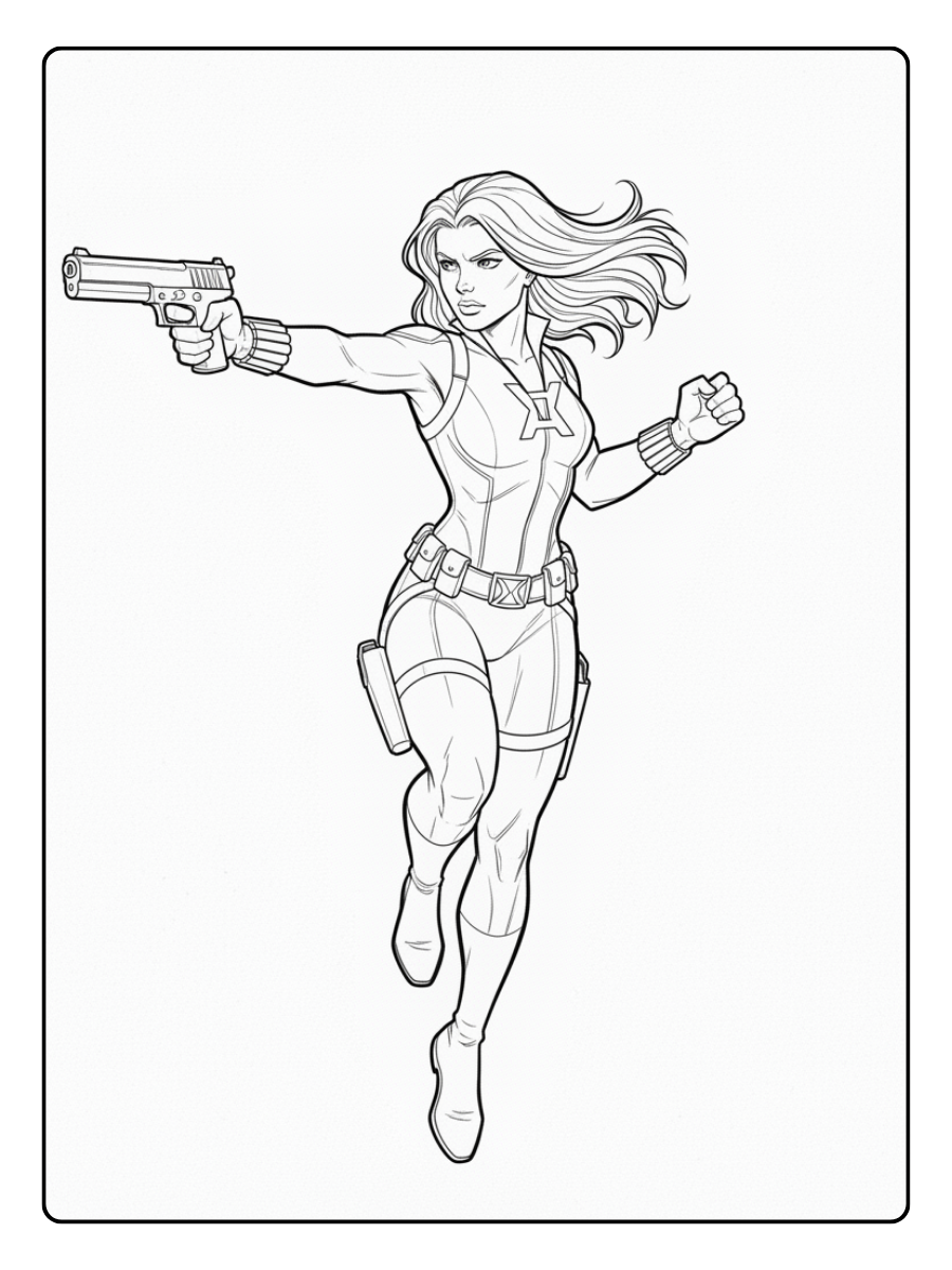 Marvel Coloring Pages – Black Widow