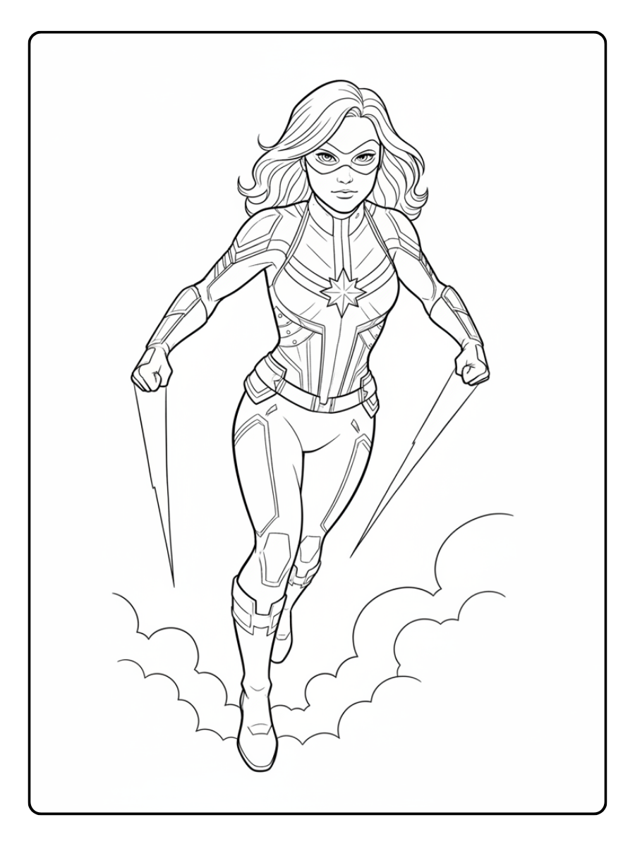 Marvel Coloring Pages – Captain Marvel