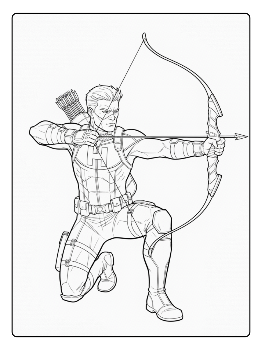 Marvel Coloring Pages – Hawkeye