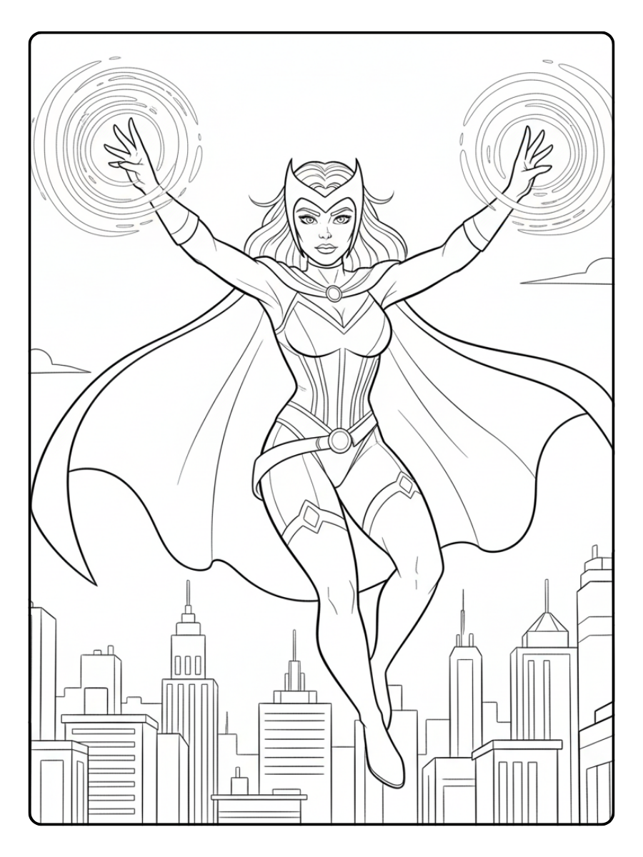 Marvel Coloring Pages – Scarlet Witch