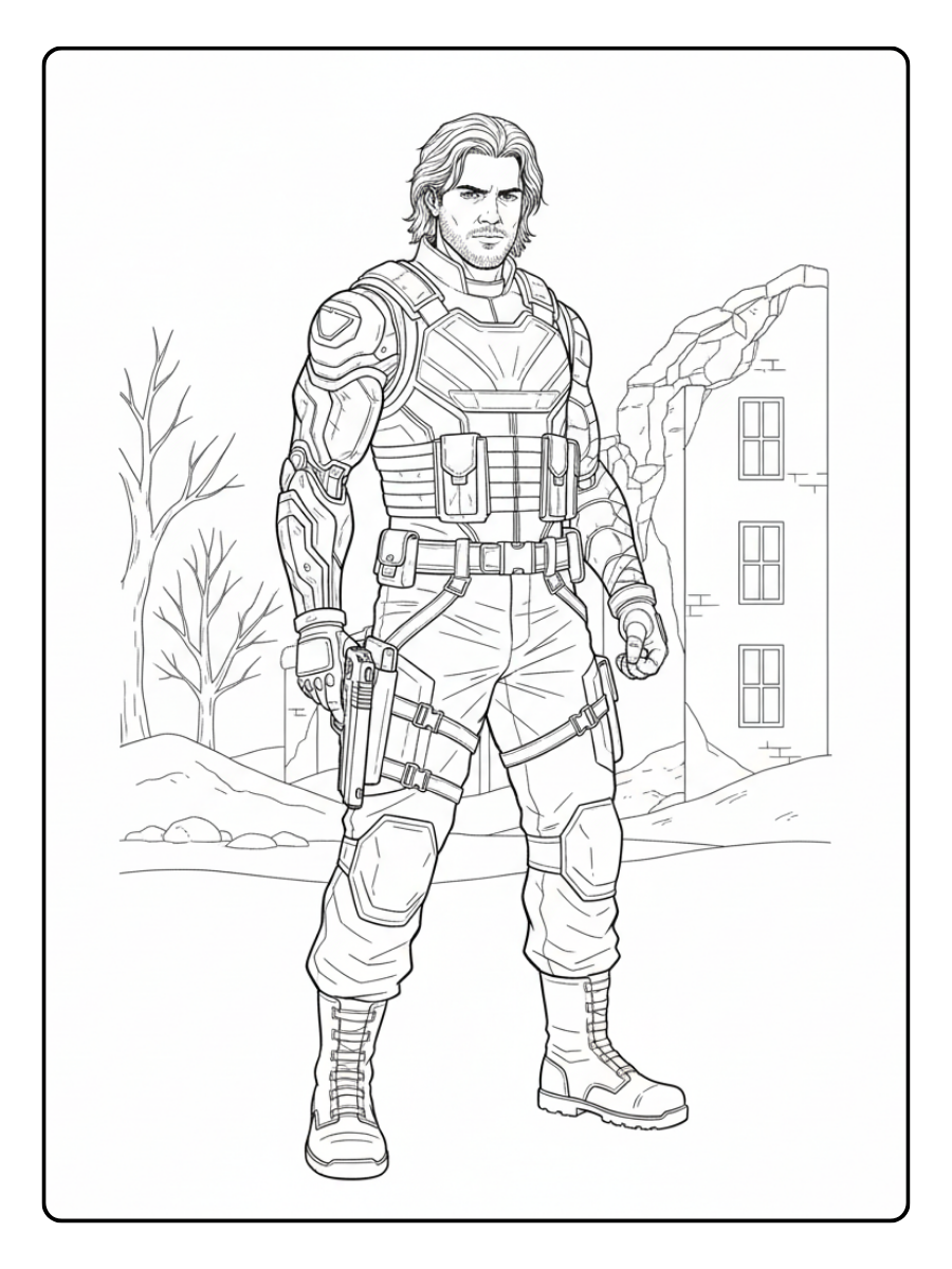 Marvel Coloring Pages – Winter Soldier