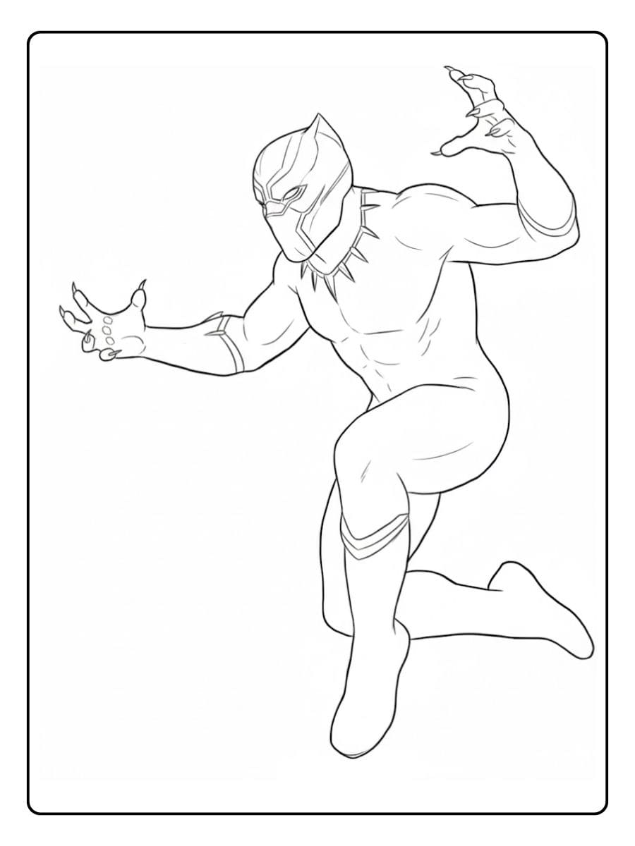 Marvel s Black Panther Coloring Pages Simple Sketch
