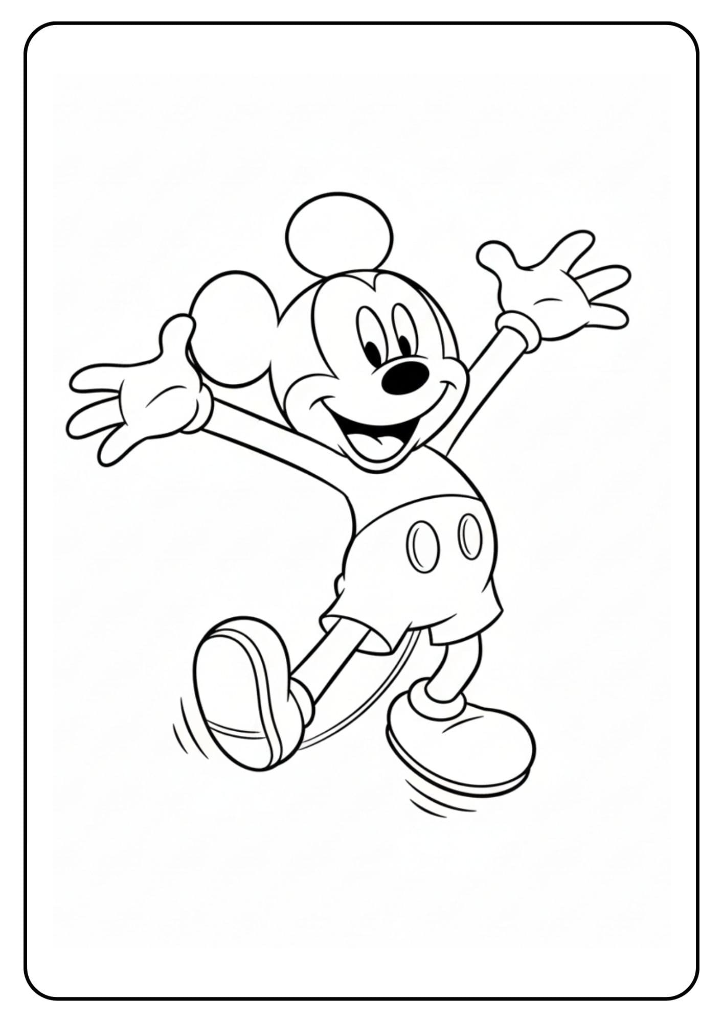 Mickey Mouse Coloring Page Dancing