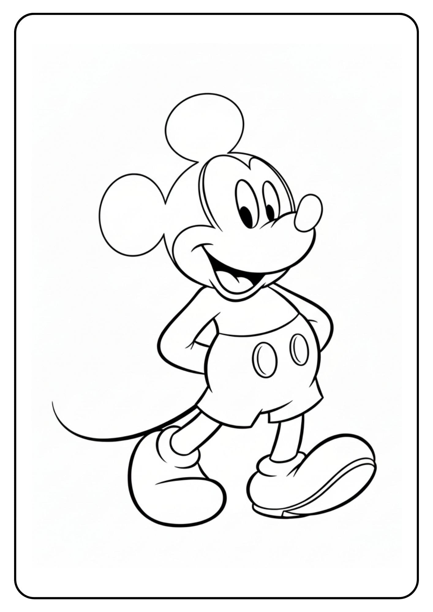 Mickey Mouse Coloring Page Walking