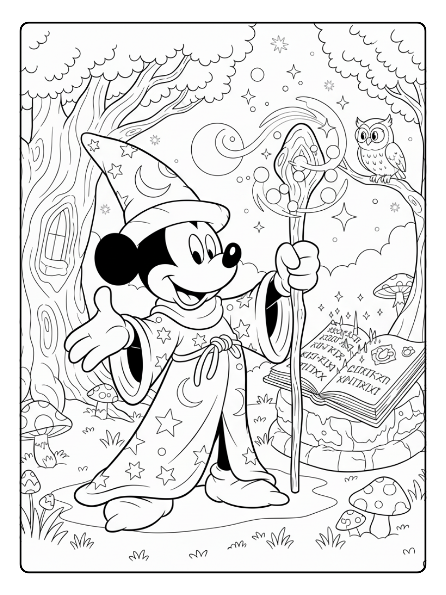 Mickey Mouse Coloring Pages – Mickey Mouse As A Wizard