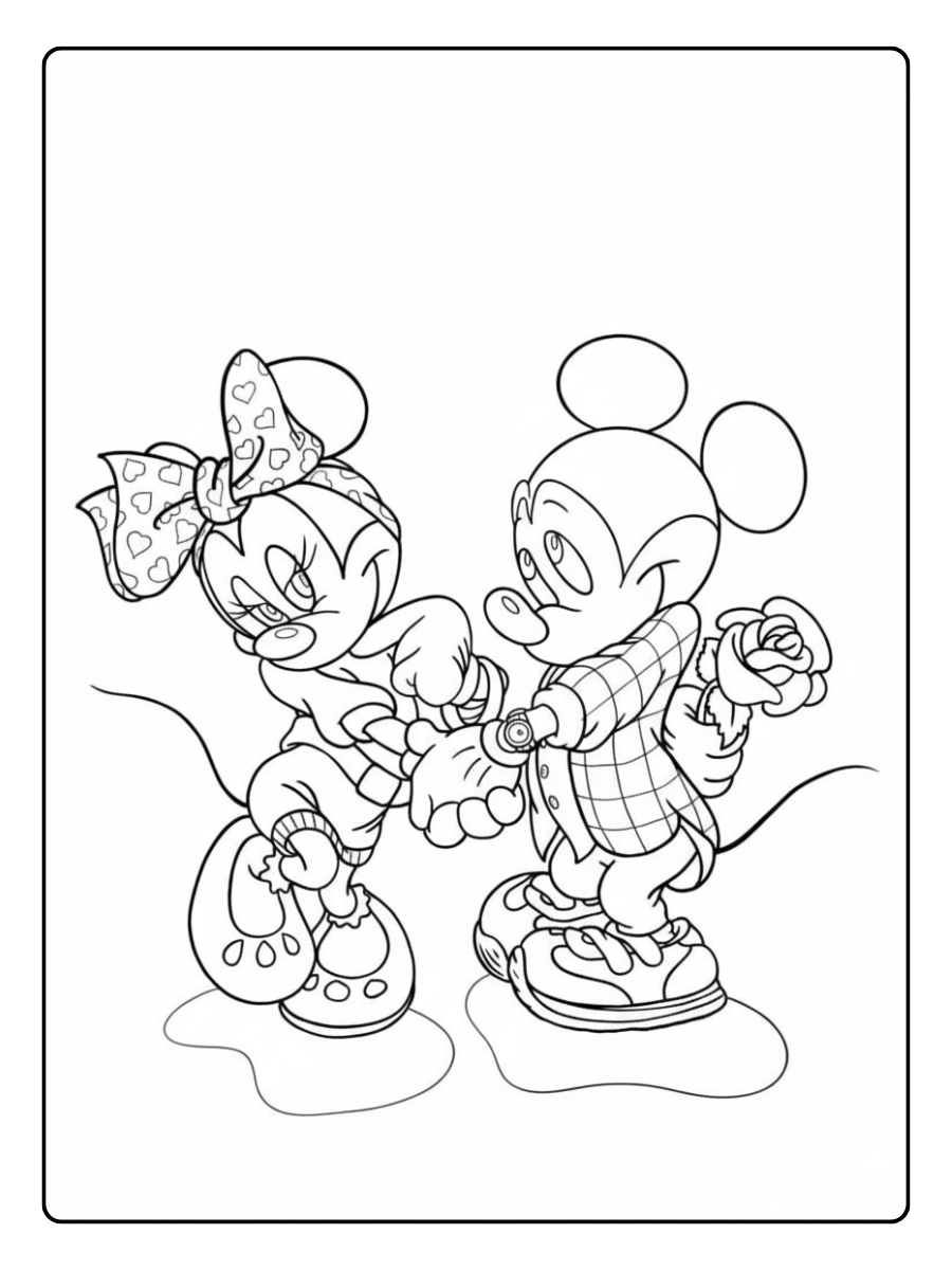 Mickey Mouse Coloring Pages – Mickey Mouse Love Theme
