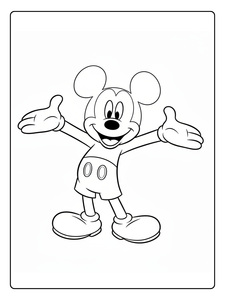 Mickey Mouse Coloring Pages – Mickey Mouse Smiling