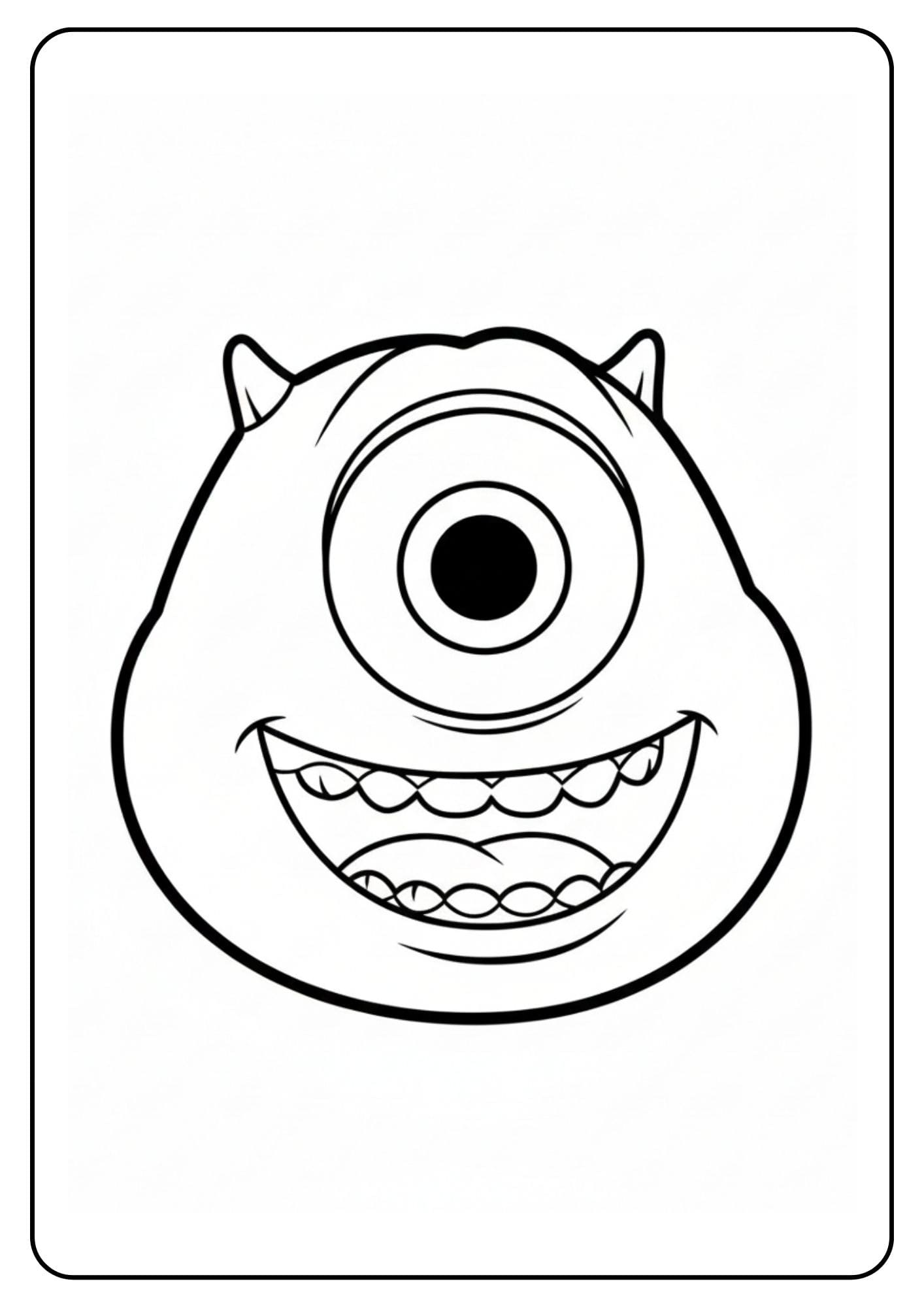 Mike Wazowski Coloring Page Big Eye