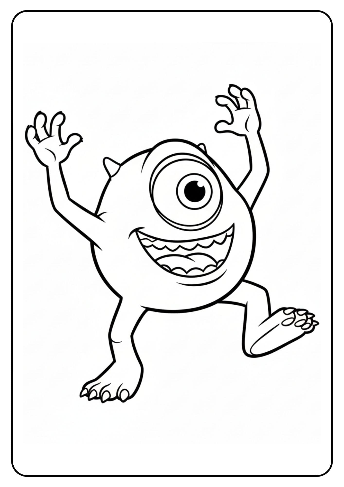 Mike Wazowski Coloring Page Dancing