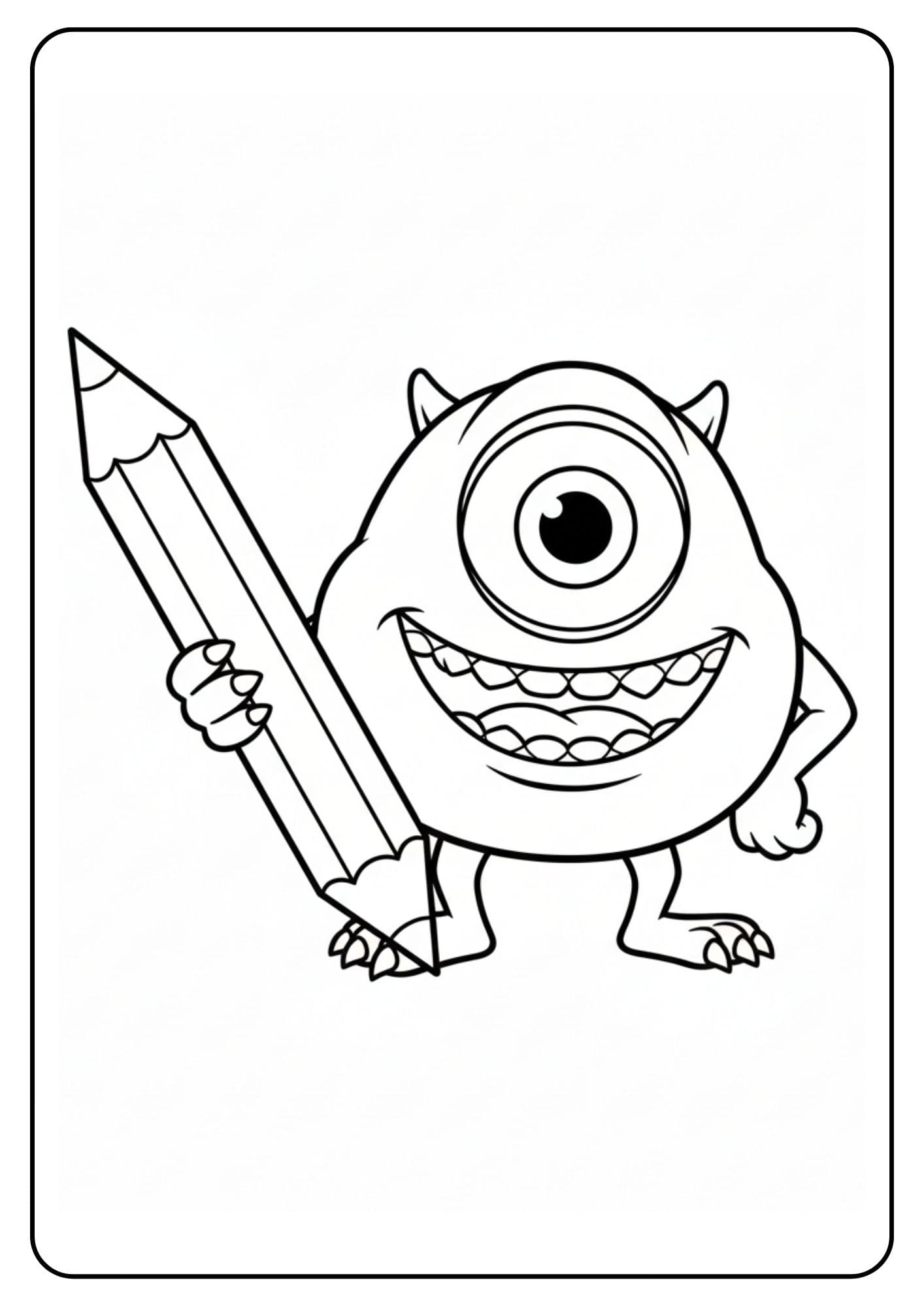 Mike Wazowski Coloring Page Drawing
