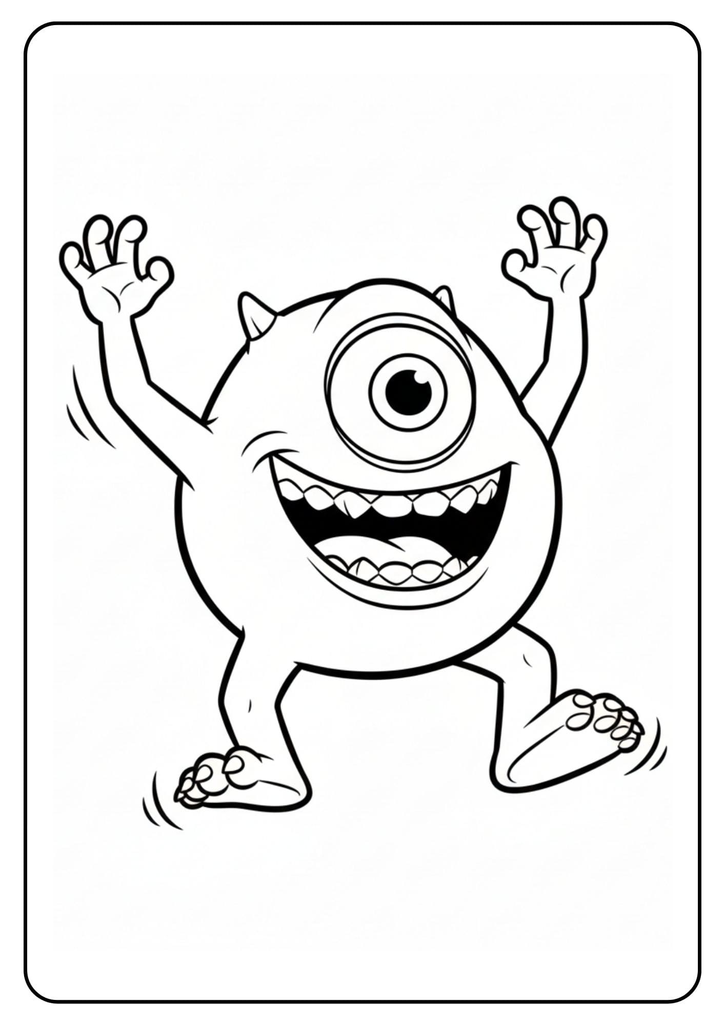Mike Wazowski Coloring Page Jumping
