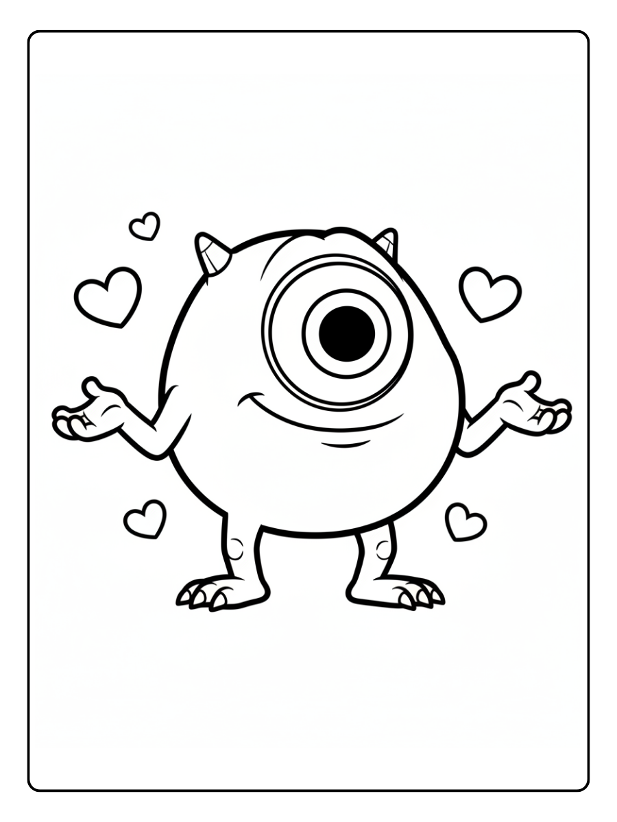 Mike Wazowski Coloring Pages – Mike Beloved Monster