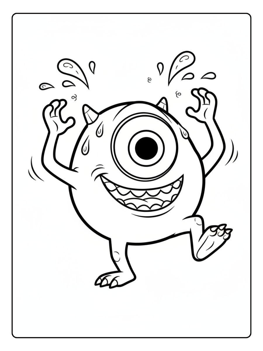 Mike Wazowski Coloring Pages – Mike Funny Character