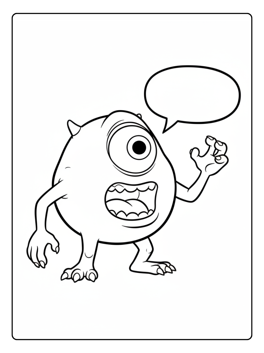 Mike Wazowski Coloring Pages – Mike Talking