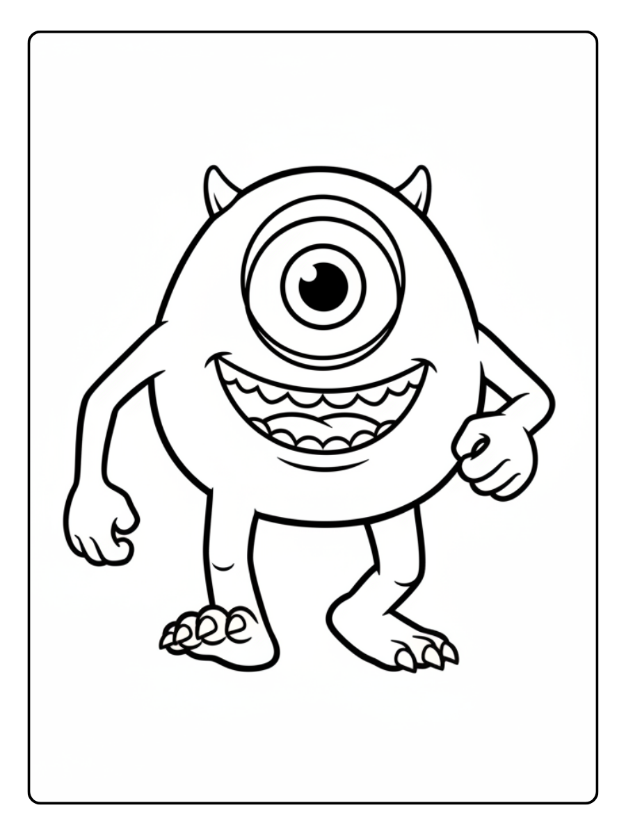 Mike Wazowski Coloring Pages – Mike Walking