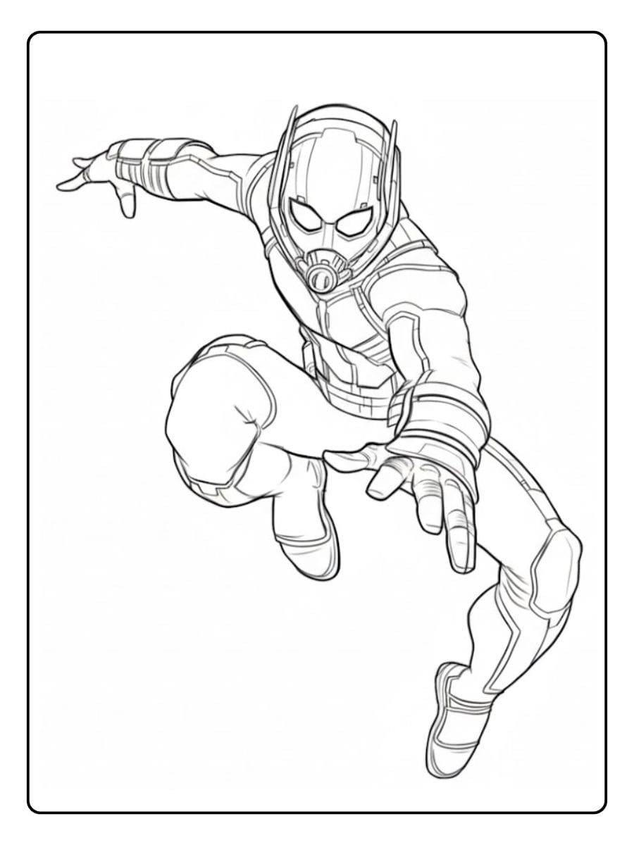 Minimalist Ant Man Line Art for Aquaman Coloring Pages