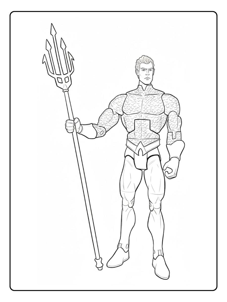 Minimalist Aquaman Drawing for Printable Aquaman Coloring Pages