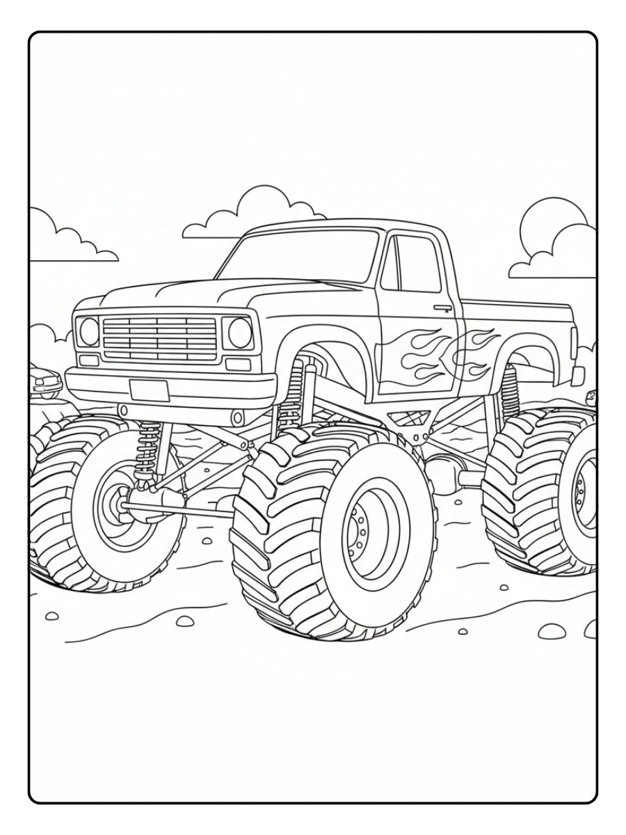 Monster Truck Coloring Pages – 4x4 Monster Truck