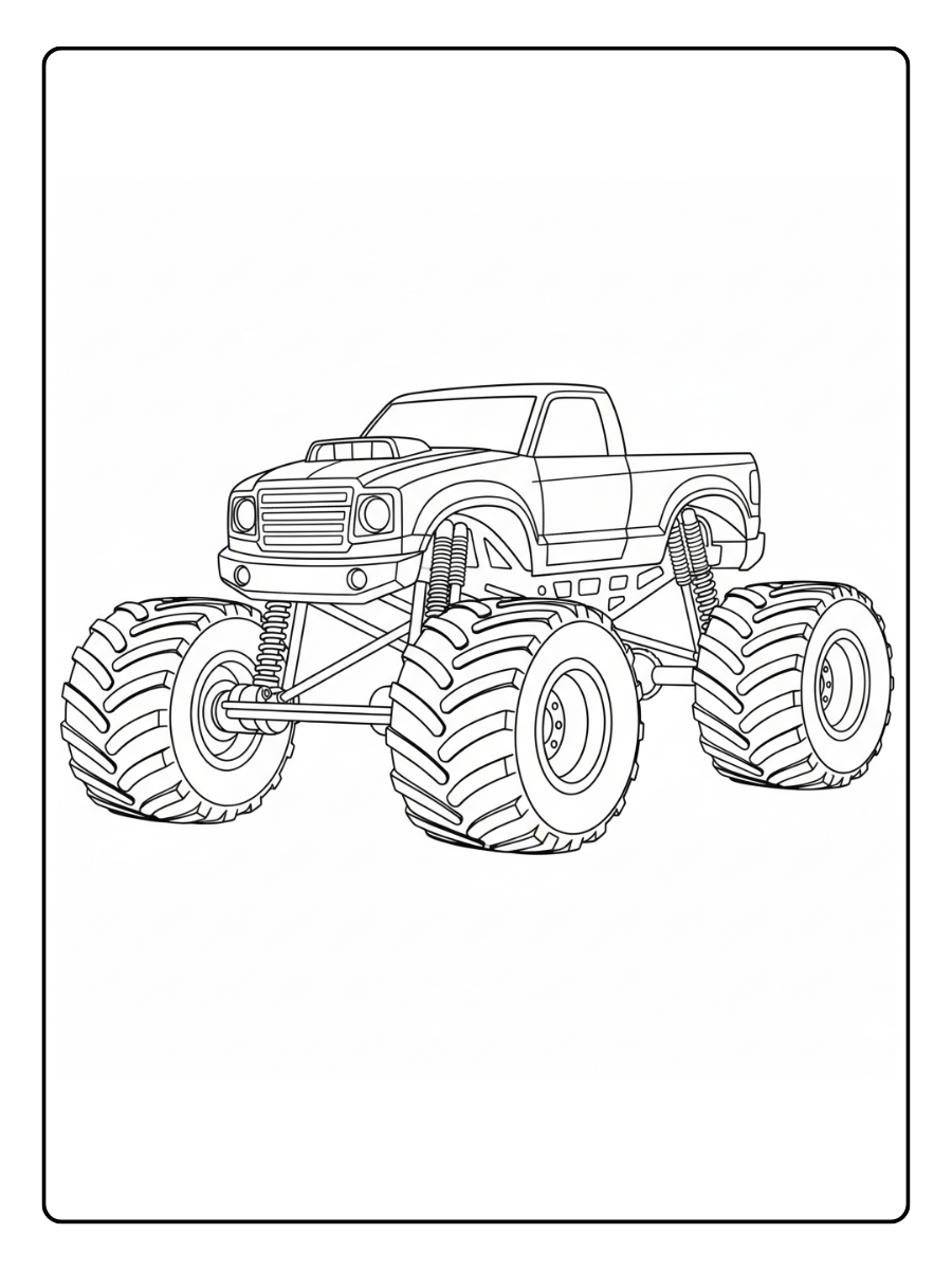 Monster Truck Coloring Pages – Big Wheel Monster Truck
