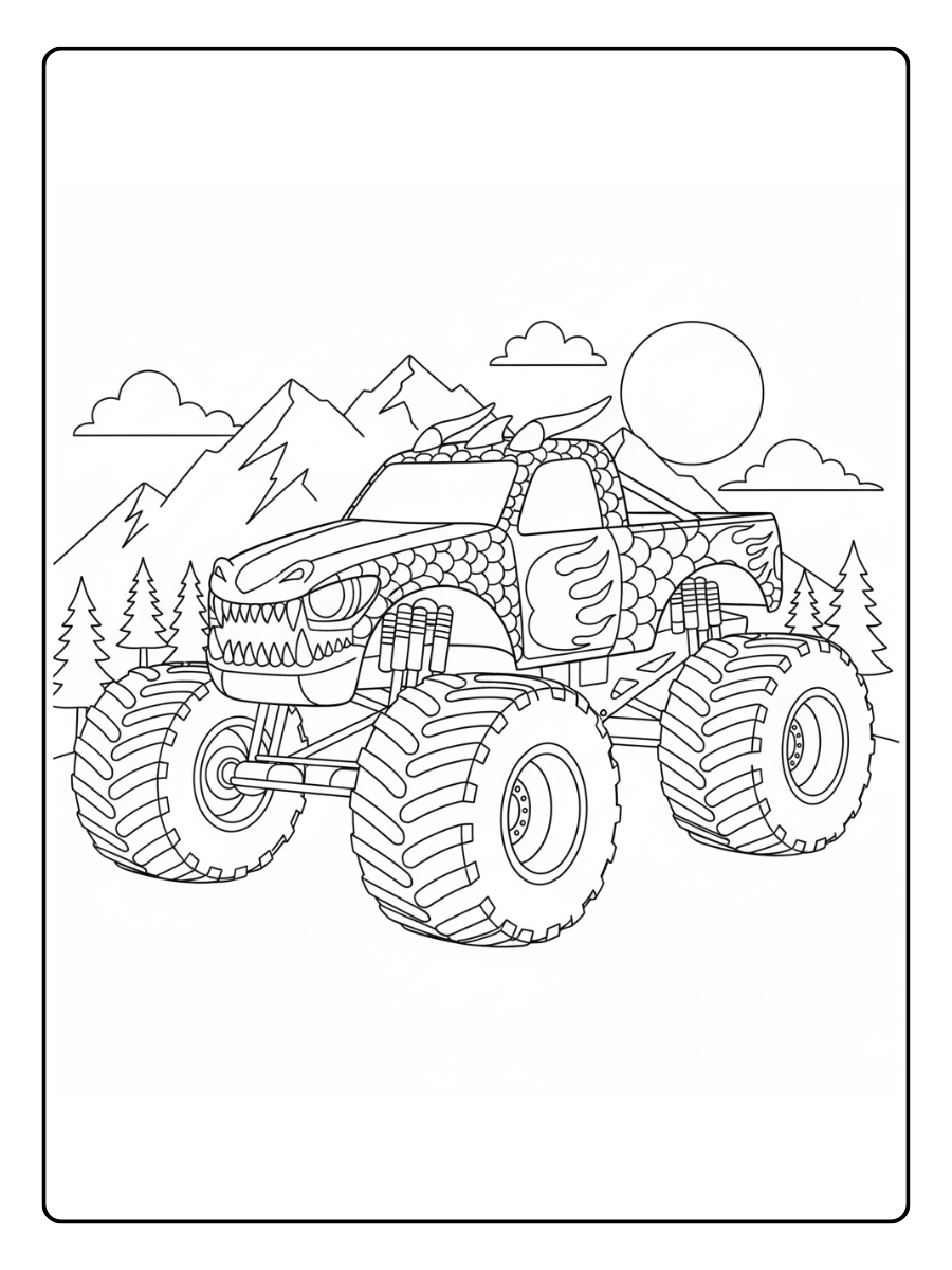 Monster Truck Coloring Pages – Dragon Monster Truck