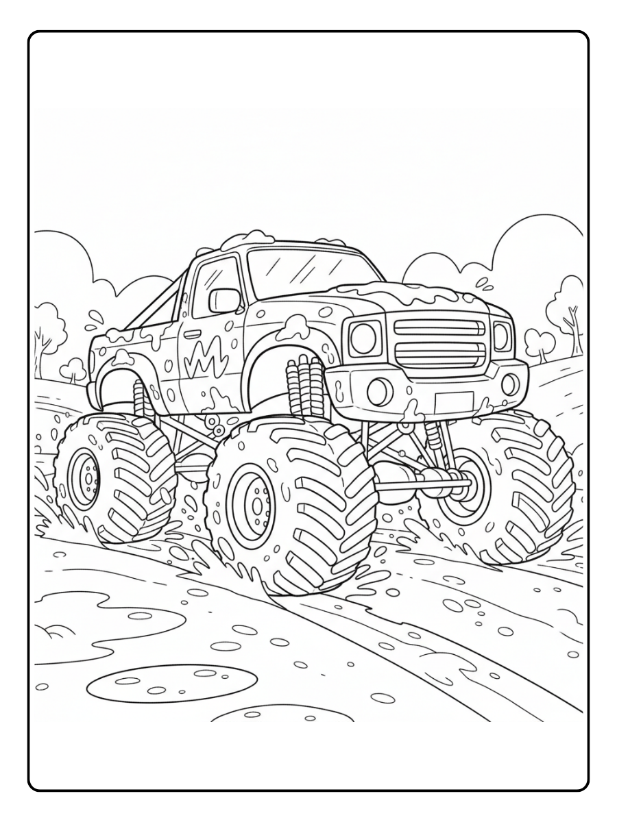 Monster Truck Coloring Pages – Mud Monster Truck