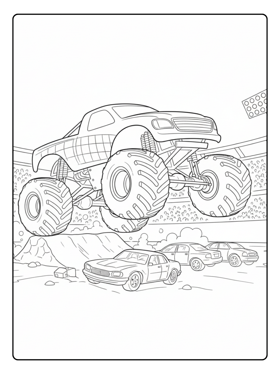 Monster Truck Coloring Pages – Racing Monster Truck