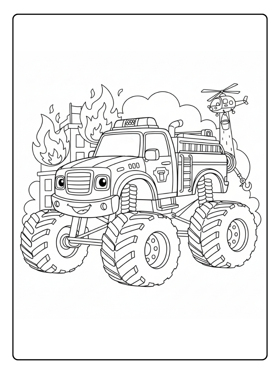 Monster Truck Coloring Pages – Rescue Monster Truck