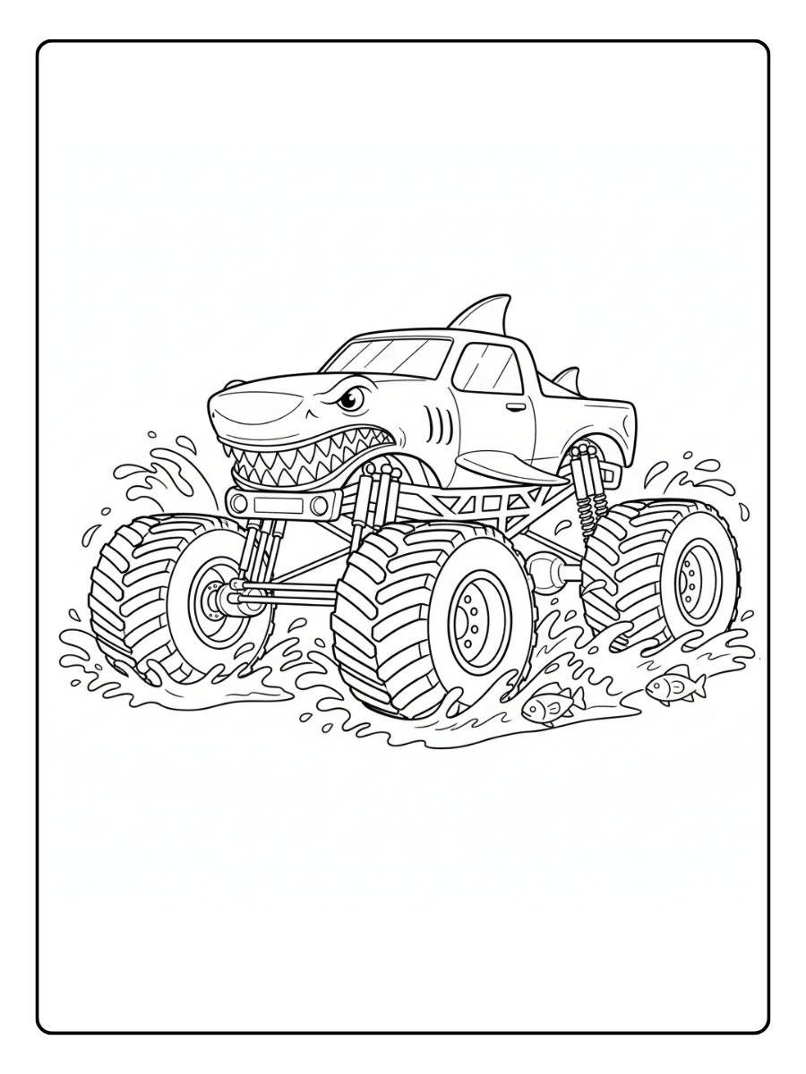 Monster Truck Coloring Pages – Shark Monster Truck