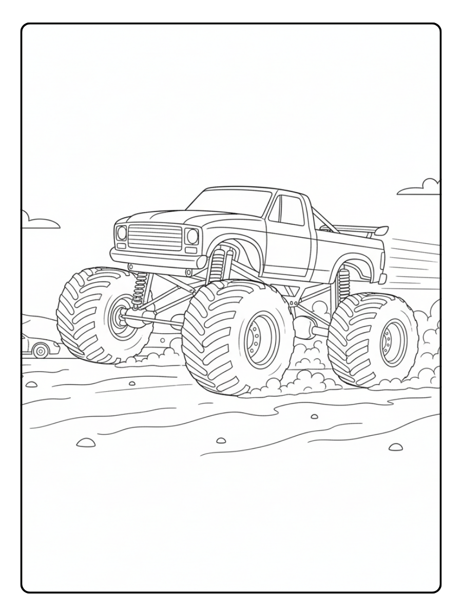 Monster Truck Coloring Pages – Speed Monster Truck