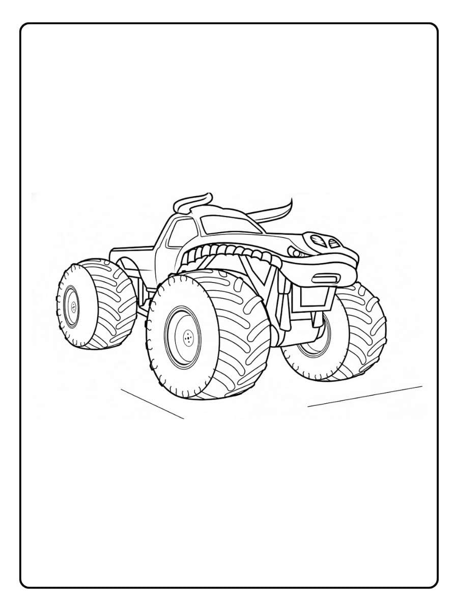 Monster truck coloring pages classic monster truck jumping in action