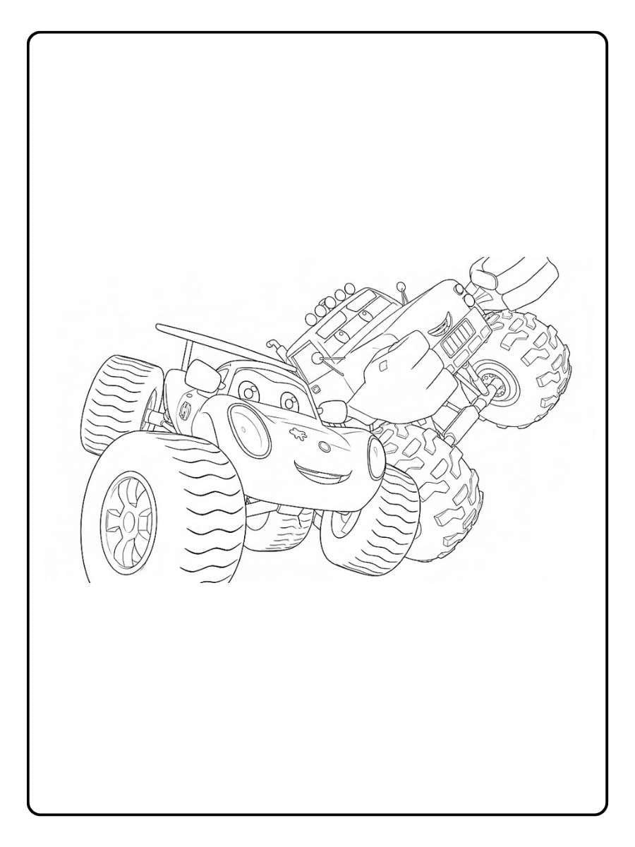 Monster truck coloring pages monster truck performing stunt action