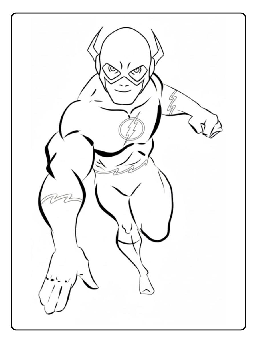 Muscular Flash Action Pose Flash Coloring Pages