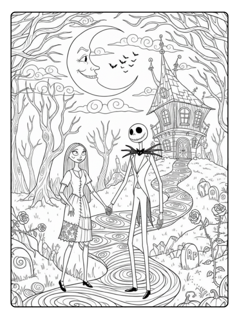 Nightmare Before Christmas Coloring Pages – Dark Fairy Tale