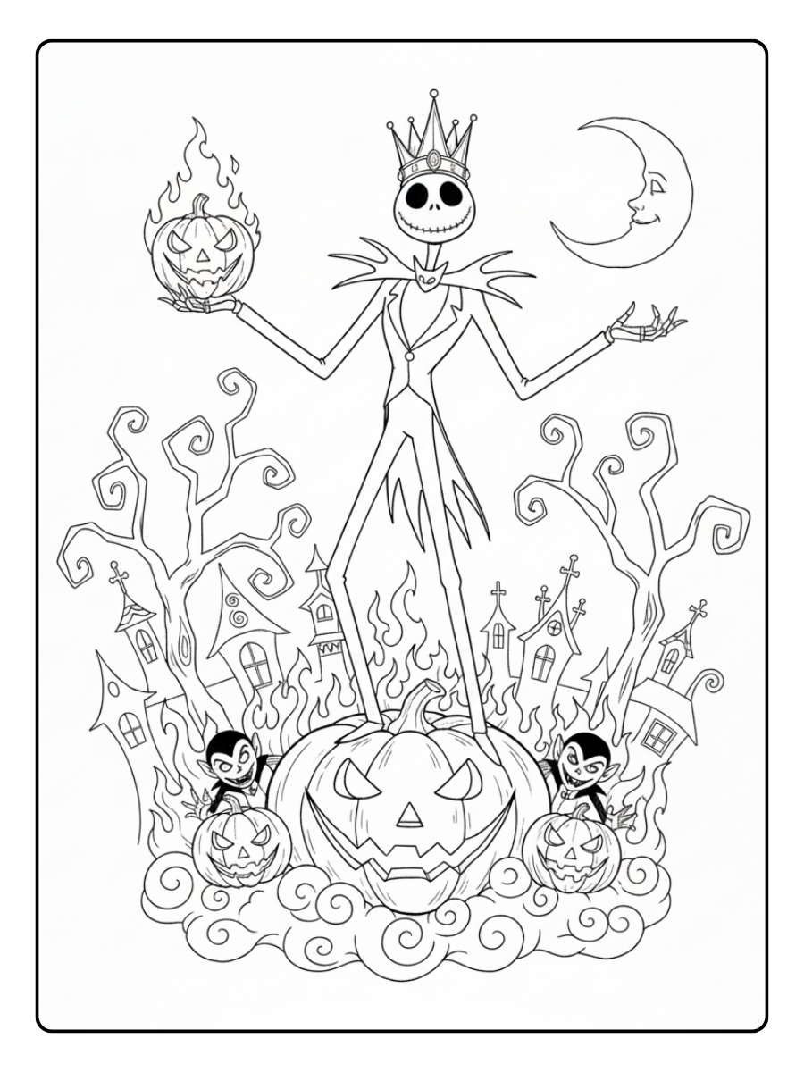 Nightmare Before Christmas Coloring Pages – Jack Skellington Suit