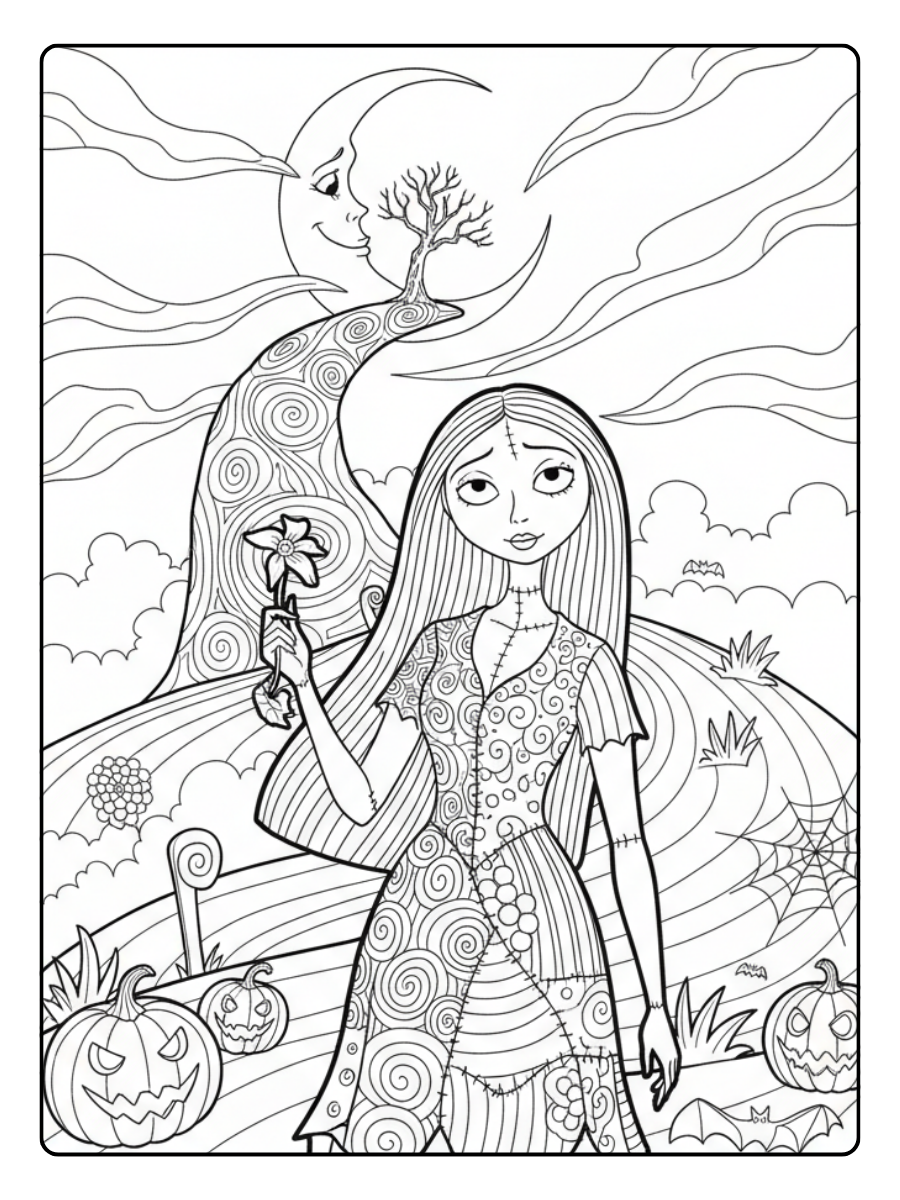Nightmare Before Christmas Coloring Pages – Sally Poster Style