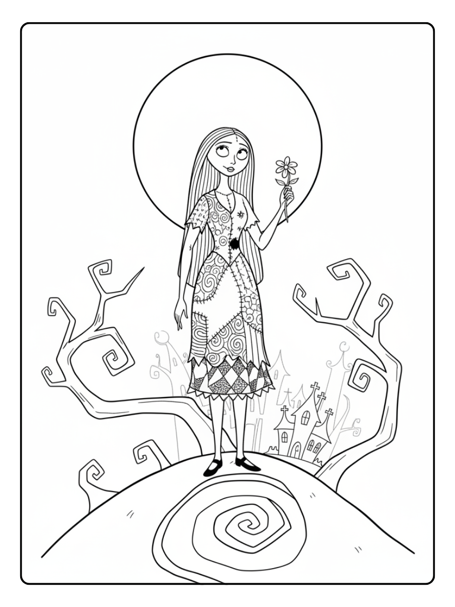 Nightmare Before Christmas Coloring Pages – Sally