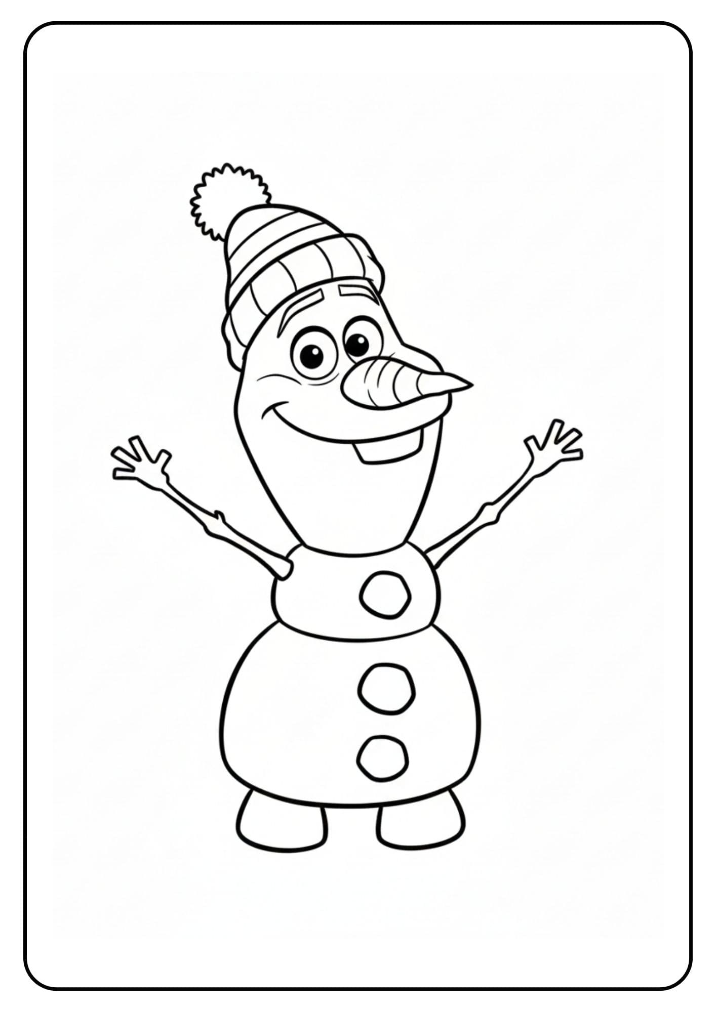 Olaf Coloring Page Hat