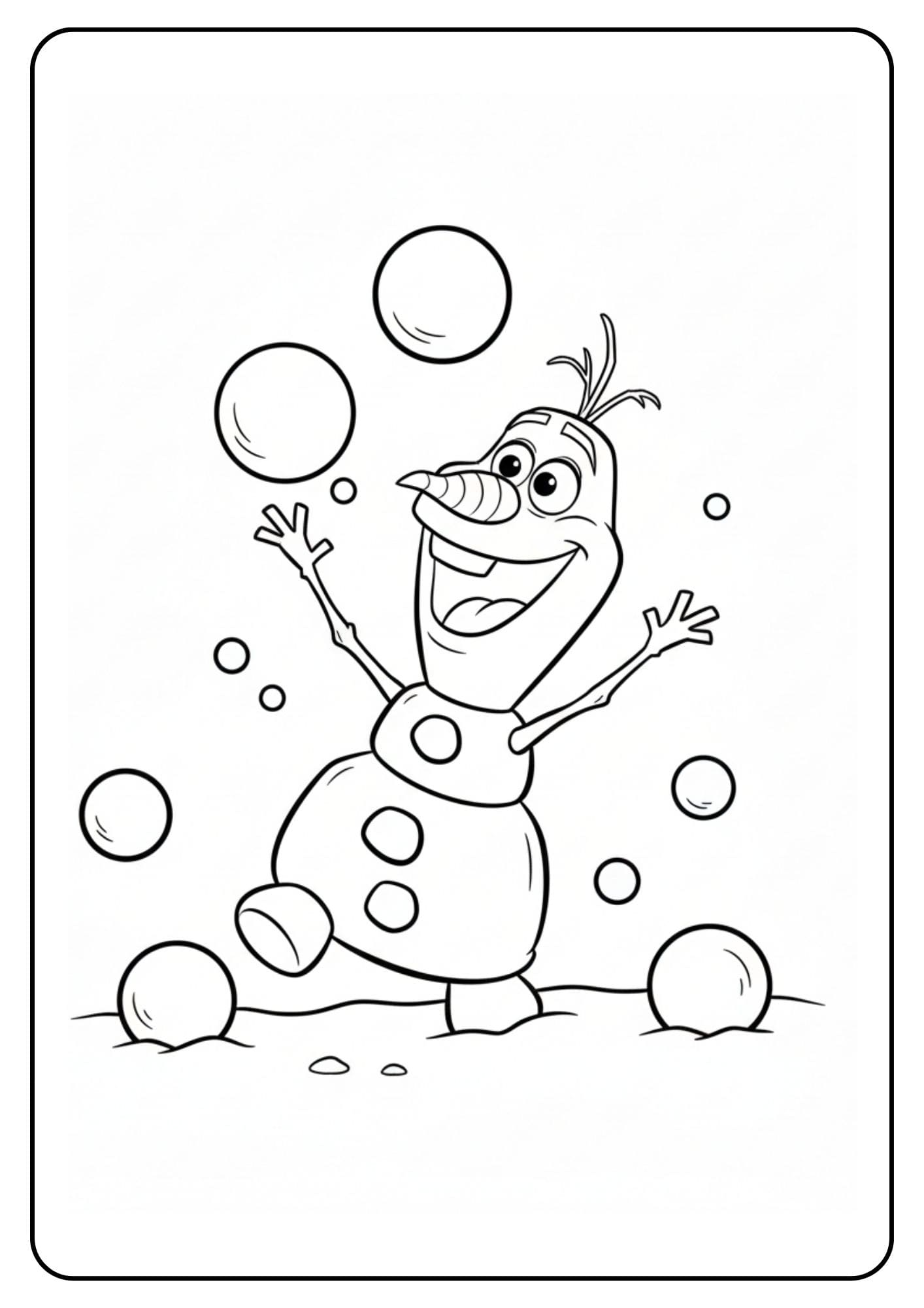 Olaf Coloring Page Snowballs