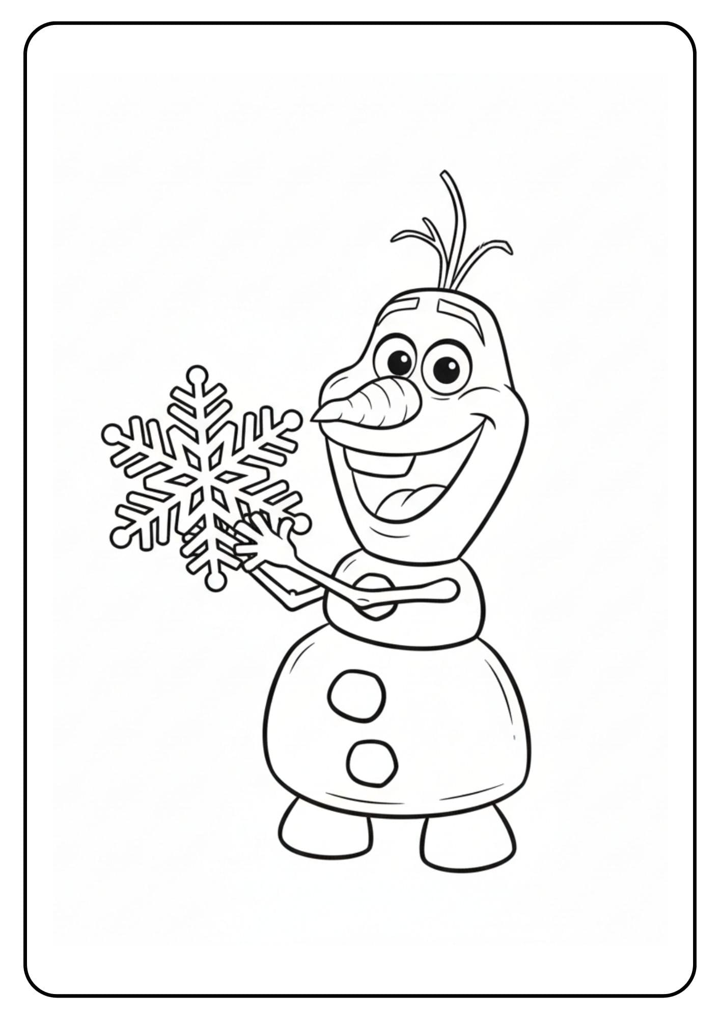 Olaf Coloring Page Snowflake