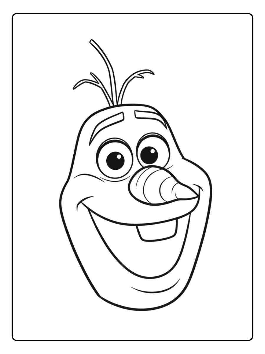 Olaf Coloring Pages – Olaf Face Close Up